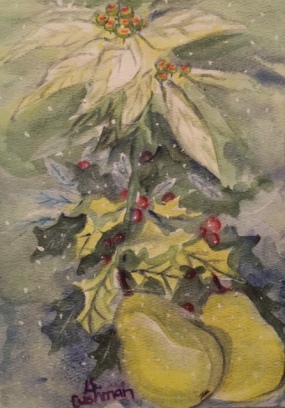 Poinsettias and Pears